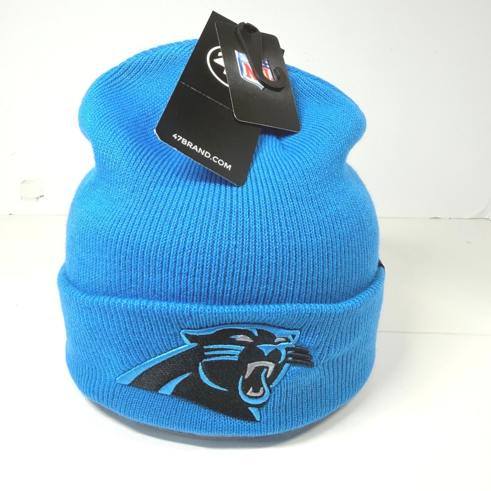 Carolina Panthers 47 Brand NFL Beanie Hat Men OSF Glacier Blue Logo Knit Cap